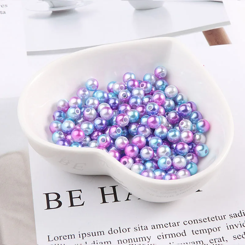 Красочные круглые жемчужины бусины размеров 3 8 мм имитация жемчуга для одежды с
