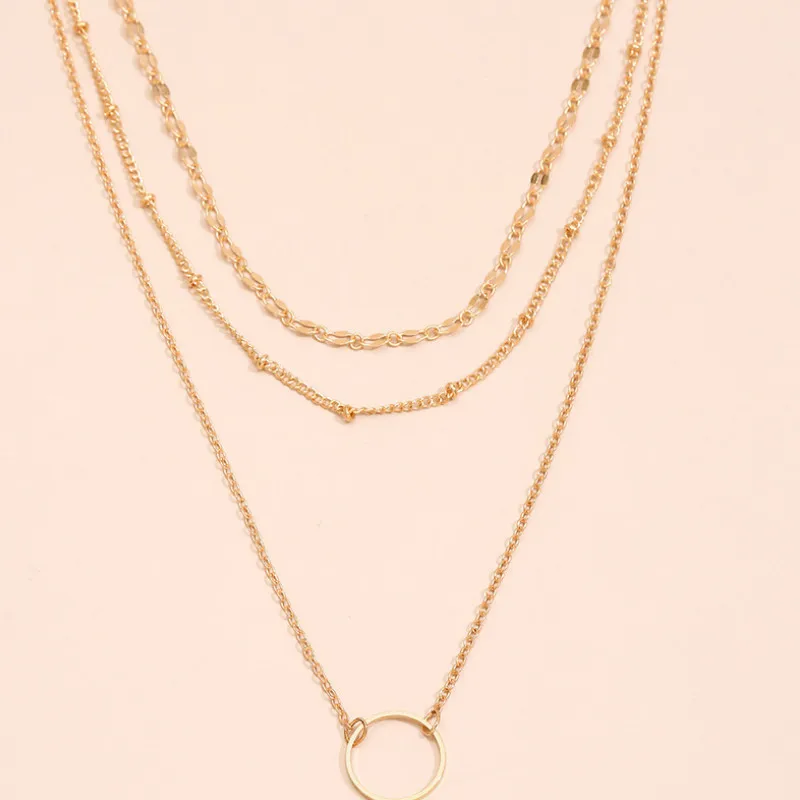 

2021 Personality Multi-layer Geometry Necklace for Women Party Accessories