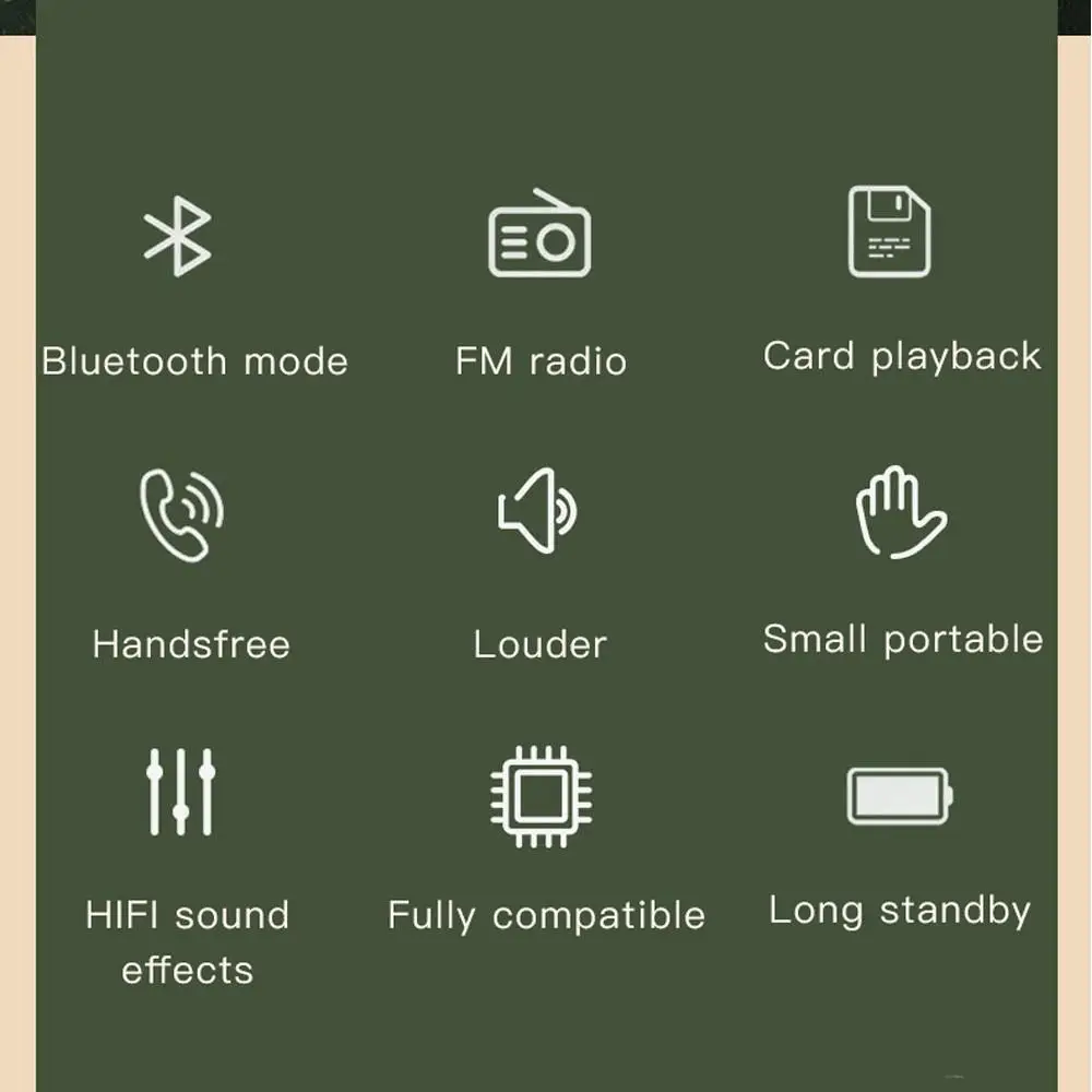 Крутой винтажный портативный Bluetooth V5.0 динамик с длительным временем работы