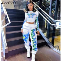 zooeffbb 2 piece joggers women set long sleeve crop top and sweatpants fall clothes lounge wear outfits matching sets tracksuit