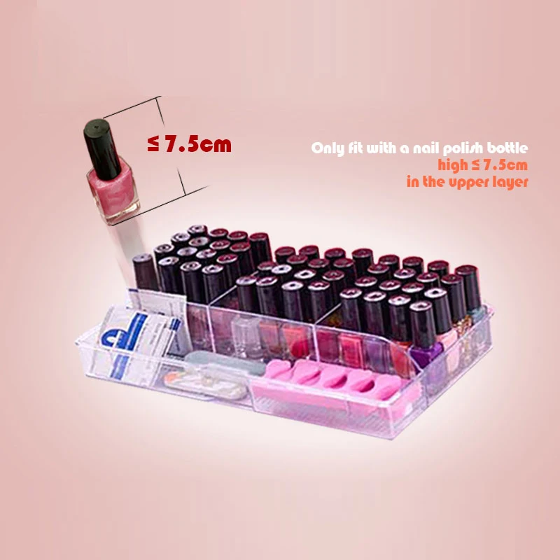 manicure organizer stand for nail polish lipstick storage box plastic makeup holder cosmetic tools container home accessories free global shipping