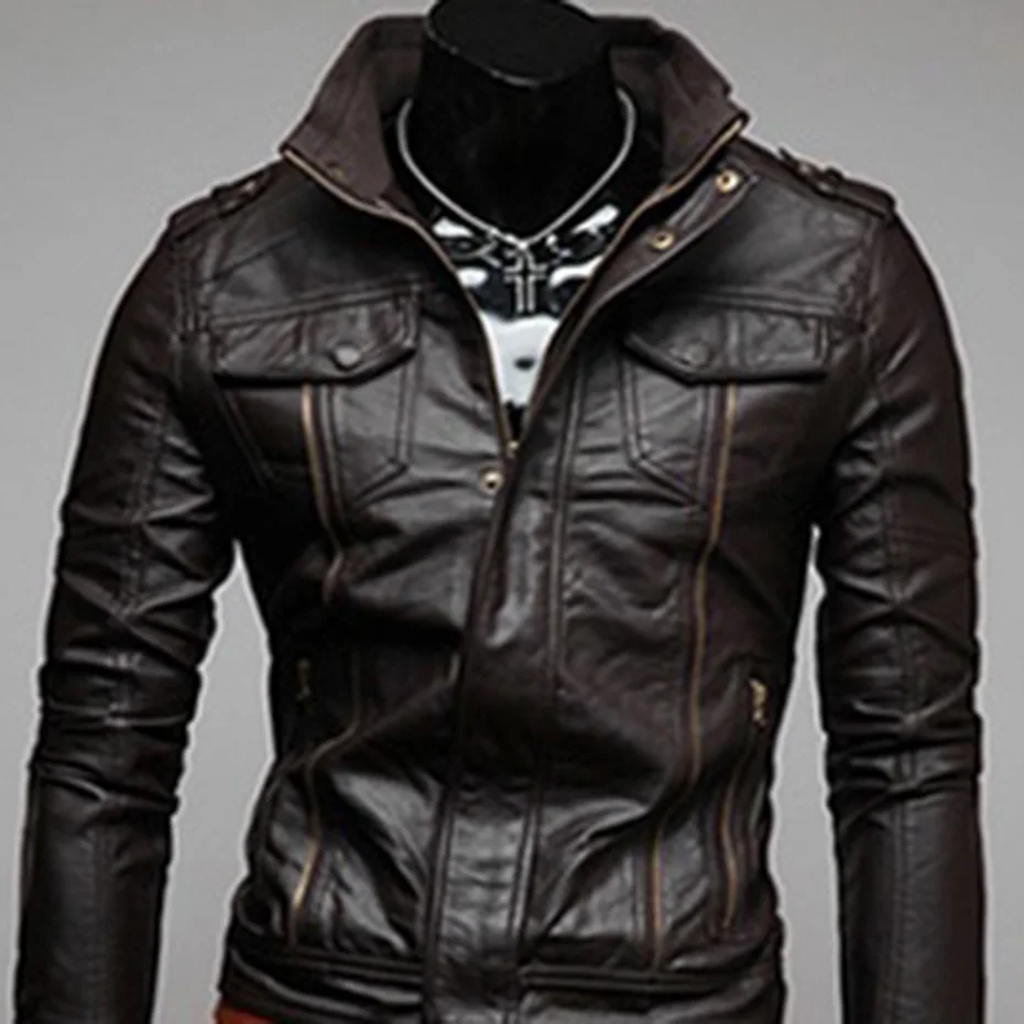 Zogaa мотоциклетная кожаная мужская куртка 2019 осень зима Кожаная Куртка Jaqueta De Couro
