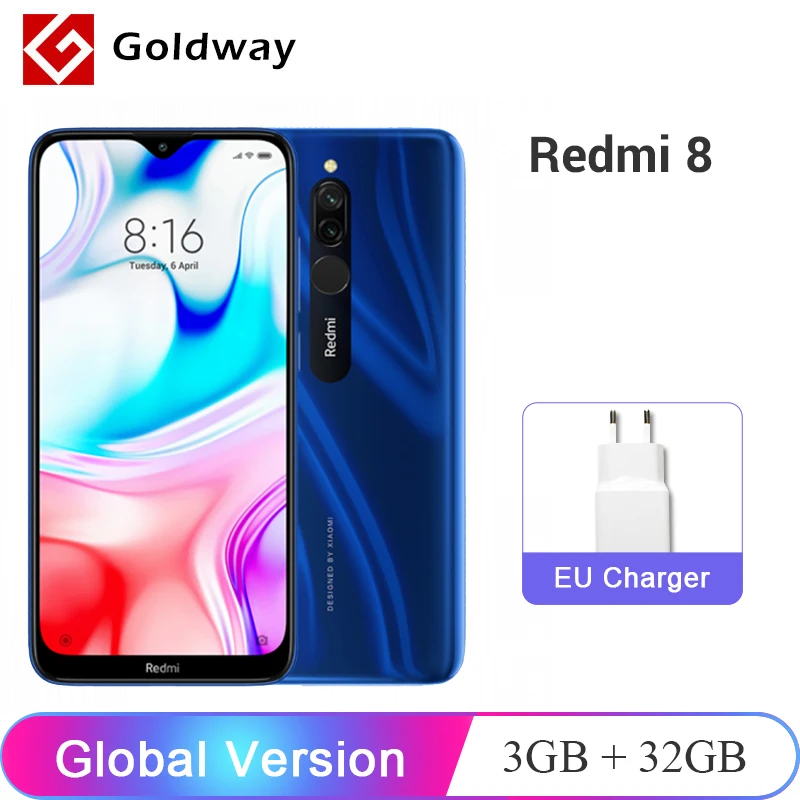Xiaomi Redmi 8 смартфон с восьмиядерным процессором Snapdragon 439 ОЗУ 3 ГБ ПЗУ 32 12 Мп 6 22 &quot 5000