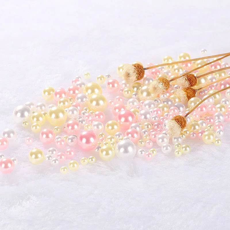

10g 3-8MM Fantasy Colored Nonporous Pearl DIY Handmade Crystal Drop Adhesive UV Resin Adhesive Simulation Pearl Pearl Nail Beads