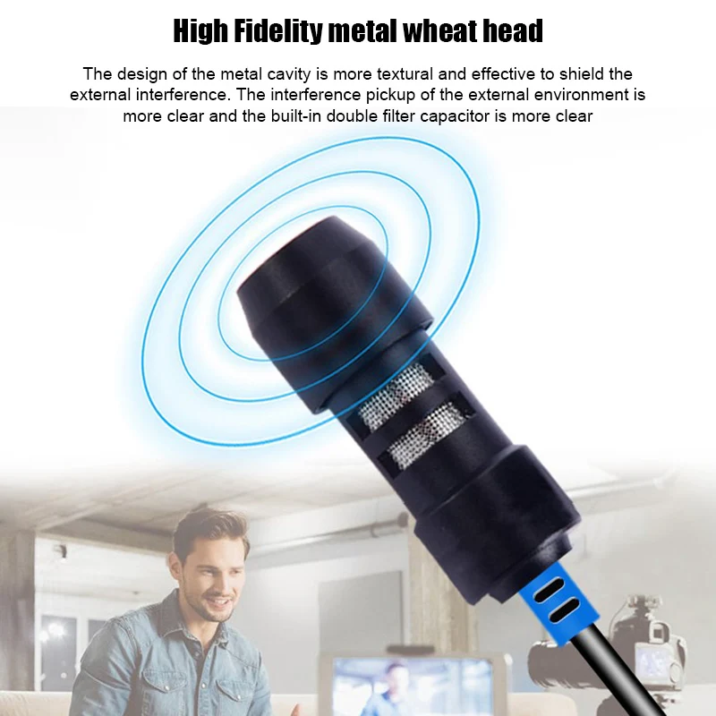 Профессиональный микрофон на лацкане для записи аудио и видео мобильных
