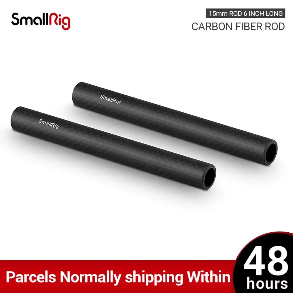 Haste de Fibra de Carbono Haste de Peso Sistema de Apoio Longo para 15mm Pacote de 2 Smallrig Long Leve Dslr Câmera Rig-1872 15mm 15cm 6
