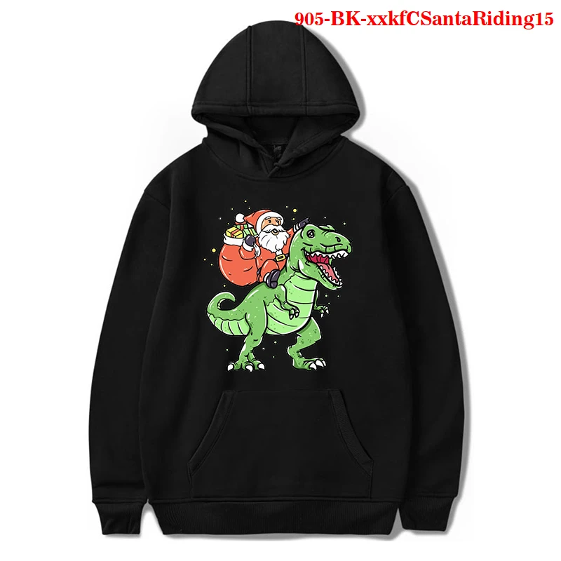 

Dinosaur Oversized Cartoon Hoodie Women Sweatshirt Santa Claus Print Korean Style Sweatshirt Winter Dino Hoodie Christmas Tops