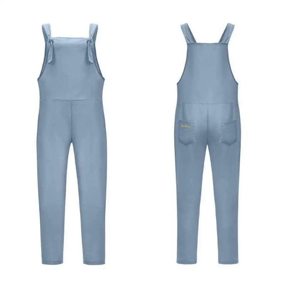 

Plus Size 5XLFashion Women Casual Solid Color Sleeveless Adjustable Straps Loose Jumpsuit Bib Overall New Playsuits Bodysuit