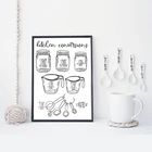 Черно-белый знак измерений на холсте картина для кухни измерительный постер принты для фермерского дома кухонная Настенная картина Декор