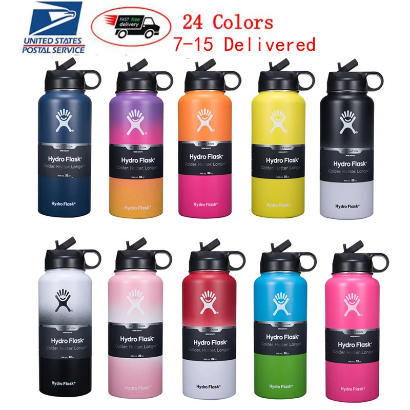 

hydro18oz/32oz/40oz flask Tumbler Flask Vacuum Insulated Flask Stainless Steel Water Bottle Wide Mouth Outdoors Sports Bottle