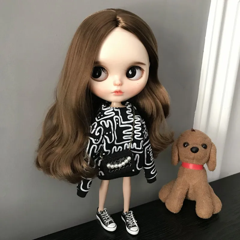 1/6 bjd blyth Куклы Аксессуары для кукольной одежды Мода Граффити Пот футболка 30 см