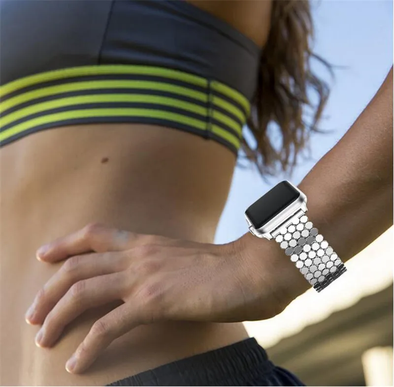 Ремешок из нержавеющей стали розового золота для apple watch band link 42 мм/38 мм/40 мм/44 мм