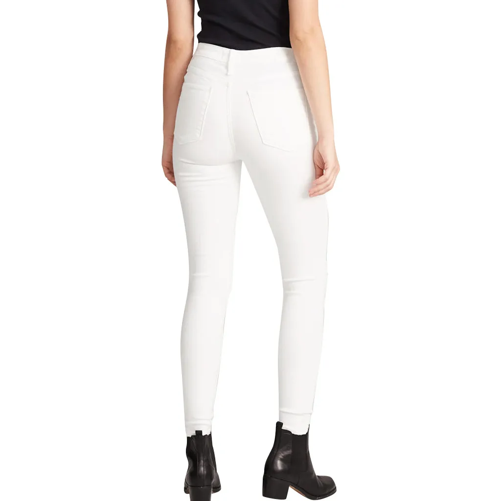 SAGACE высокая талия обтягивающие модные джинсы для женщин с дырками винтажные