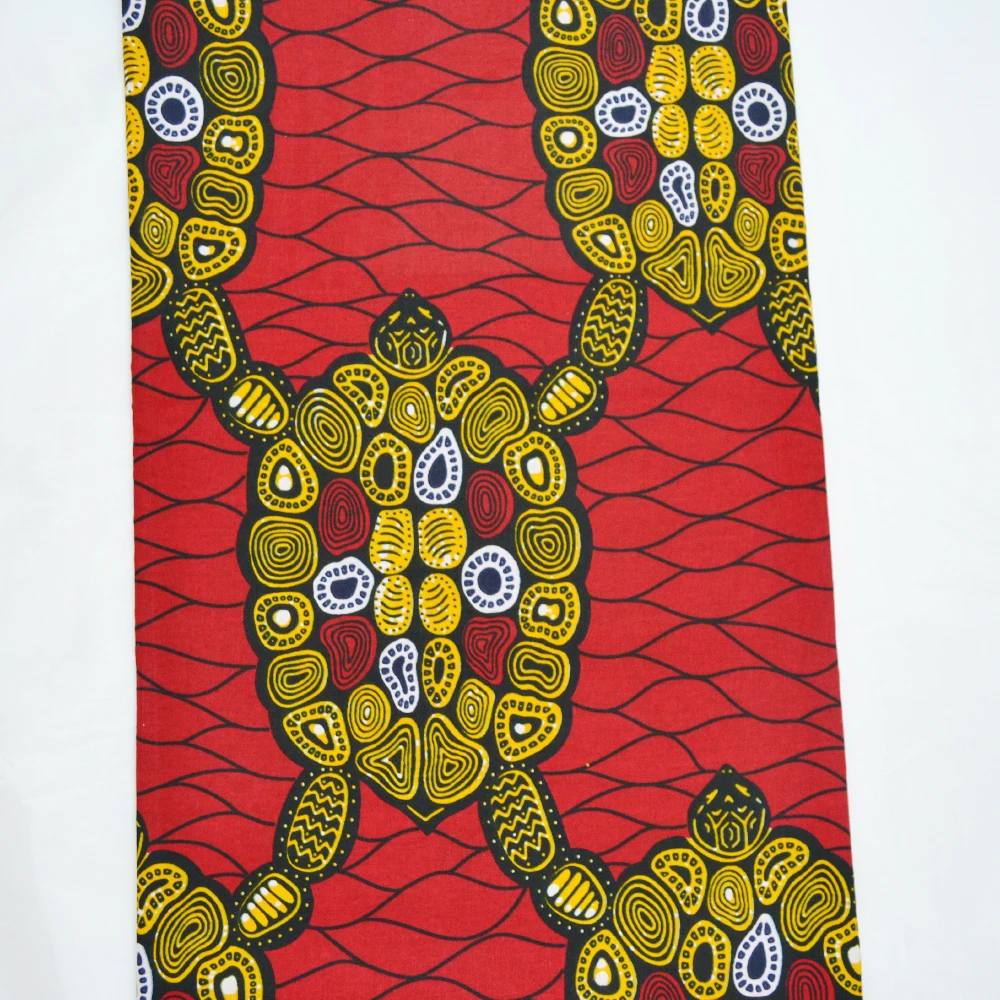 Красный африканский хлопковый воск Анкары для платьев печать ткани нигерийский