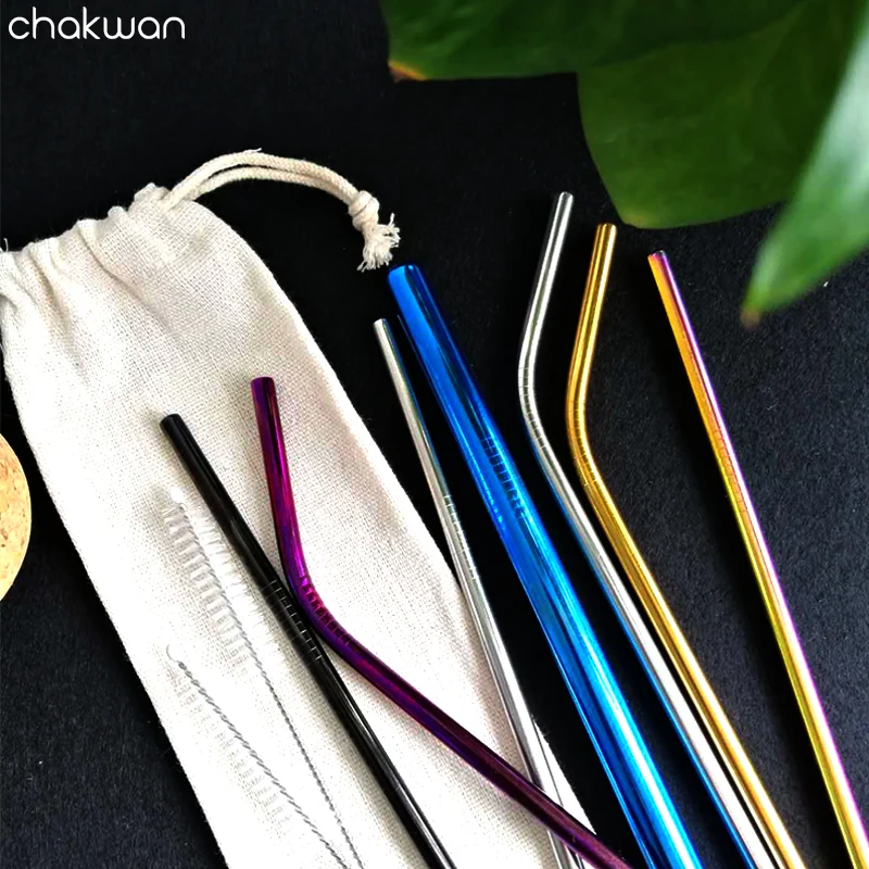 4 шт. 12 мм соломинкой многоразовые металлическая соломинка комплект острые