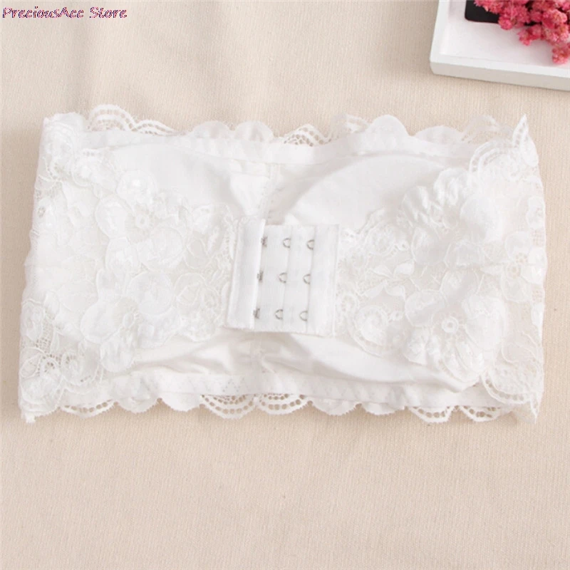 Sexy Brand Women's Lace Floral Bralet Bra Bustier Back Closure Bandeau Crop Top Padded Bra Bralette Strapless Tube Top Lingerie
