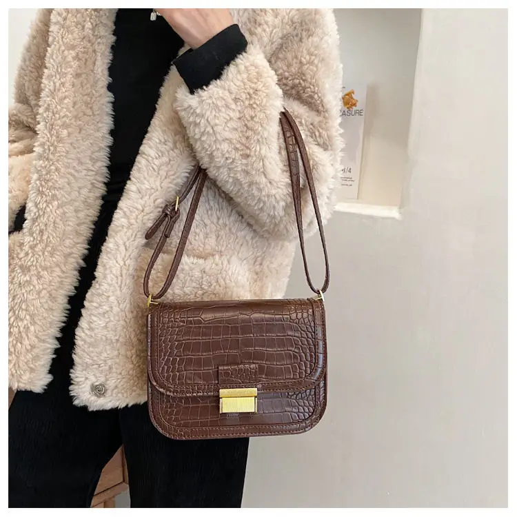 

New PU Women Leather Shoulder Bags Solid Color Ladies Messenger Bags Fashion Female Crossbody Bags Retro Handbag for Girls Purse