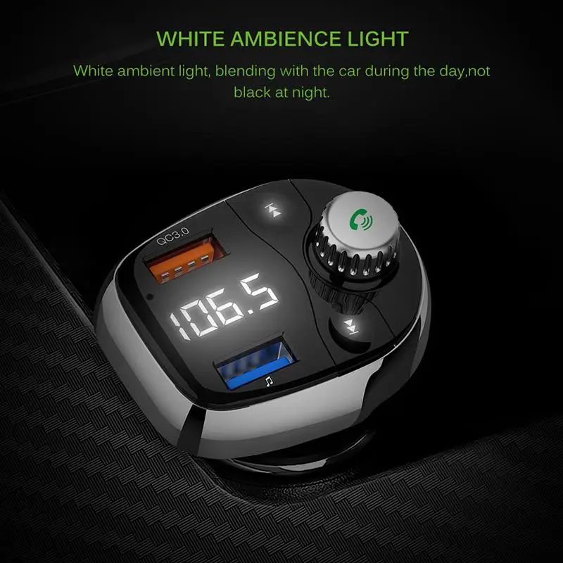 5V/ 3A A2DP fm-передатчик плеер ЖК-дисплей Автомобильный Адаптер зарядного устройства
