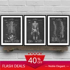 Холст для живописи человека анатомический Скелет Wall Art Винтаж Плакаты и принты китайские медицинские образование подарок врачей офисный Декор