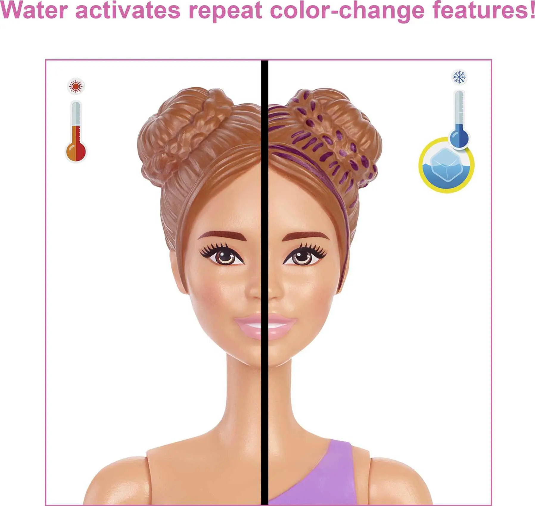 Новинка 2021 Оригинальная кукла Барби mattel меняющая цвет с 7 сюрпризами песок и