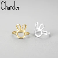 chandler hollow out bunny ring handmade chili hot pepper rabbit animal open adjust size 7 bunny ring party bague