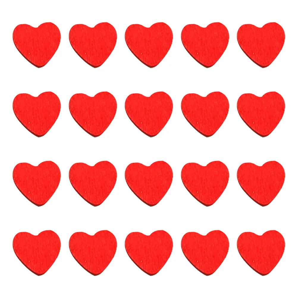 

200Pcs Wooden Heart-shape Pasted Ornaments Self-adhesive DIY Decoration