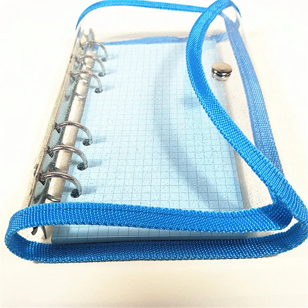 

PVC Loose-leaf Notebook Cover A6 6 Rings Binder Notepad Original Edging Transparent Notebook New Travel Notebook School Supplies