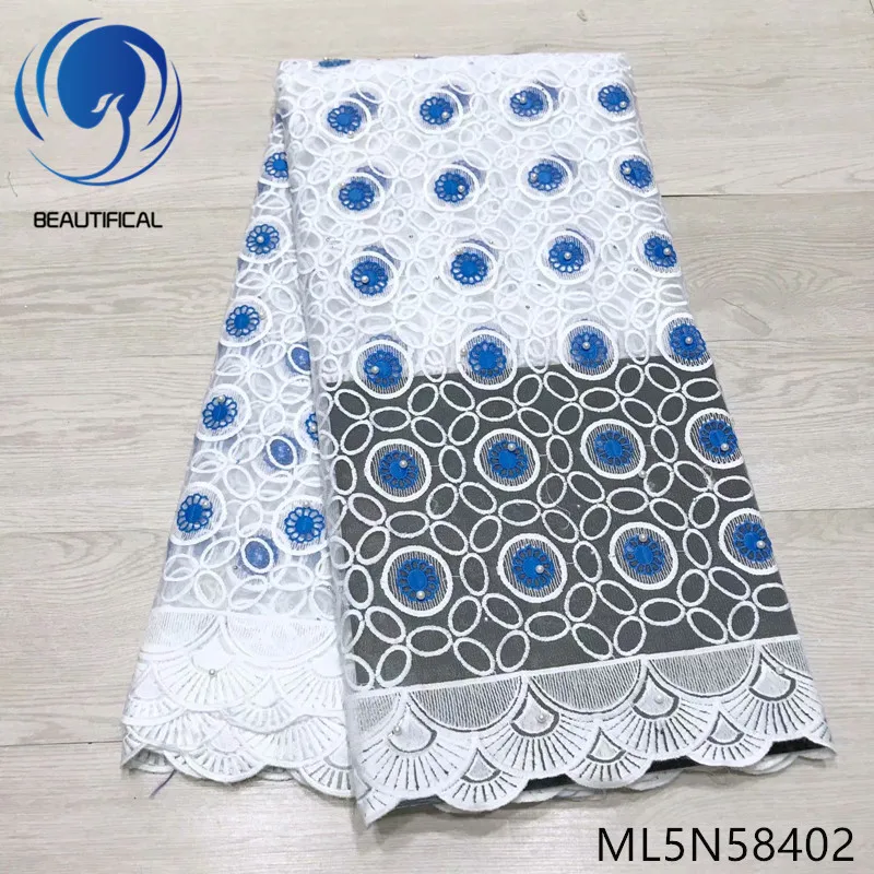 Красивая африканская кружевная ткань новинка 2019 Кружевное белое Сетчатое