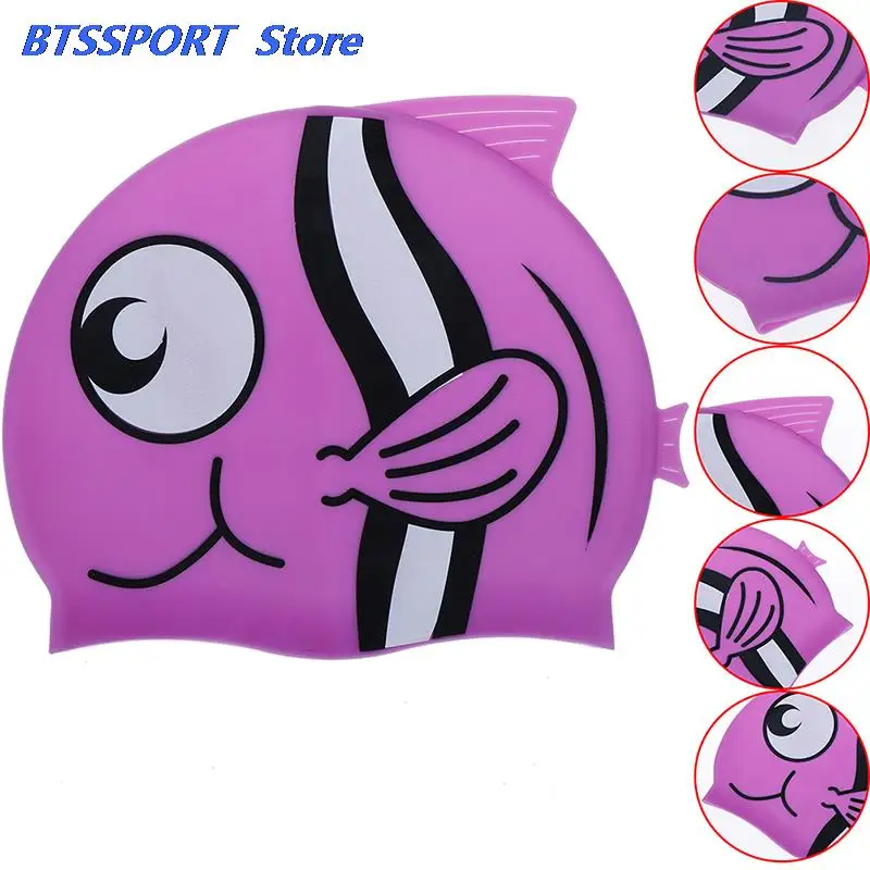 Шапочка для плавания мальчиков и девочек водонепроницаемая шапочка с милыми