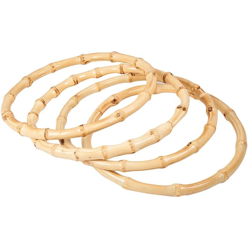 

Round Bamboo Purse Handbag Purse Handles Replacement for Handcrafted Handbag DIY Bags Accessories for Hand Bags