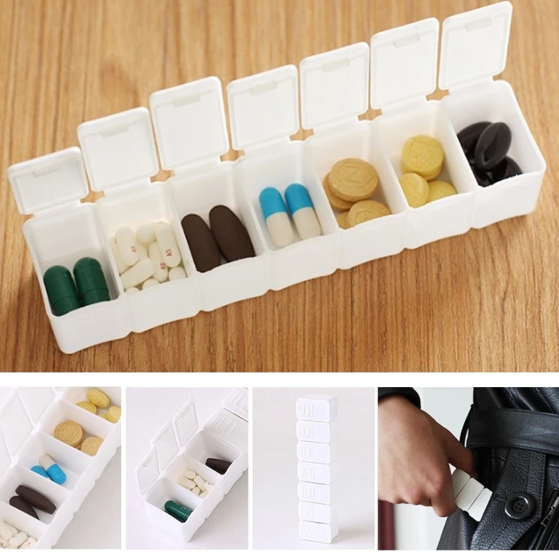 7 дневная таблеточная коробка для хранения таблеток крышек контейнер органайзер