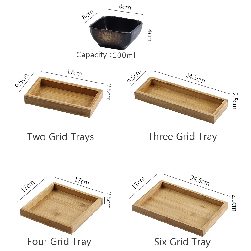 

Creative Ceramic Grid Fruit Snack Plates Set For Food Japanese Tableware With Tray Serving dishes Home Fruit Bowl Snack Tray