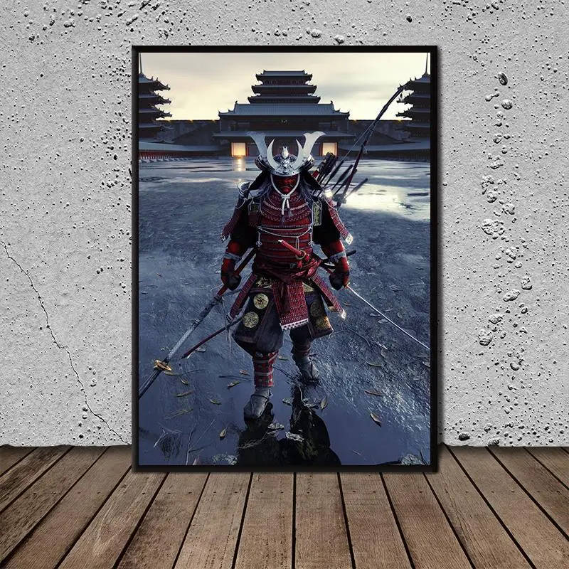 

Poster Art Samurai Poster Canvas Painting Wall Art Pictures for Living Room Modern Abstract Art Prints Posters
