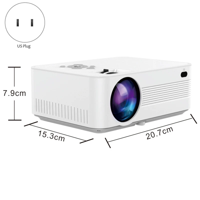 JVP600 Portable Home 1080P HD Projector LED System Media Player Cinema 3D TV US Plug |