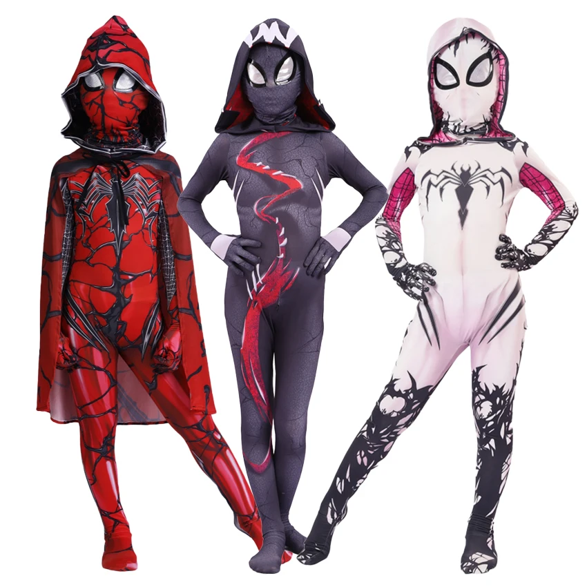 

3D Print Spider Gwen Stacy Spandex Lycra Zentai Costume for Halloween Cosplay Female Spider Suit for Kids Costumes