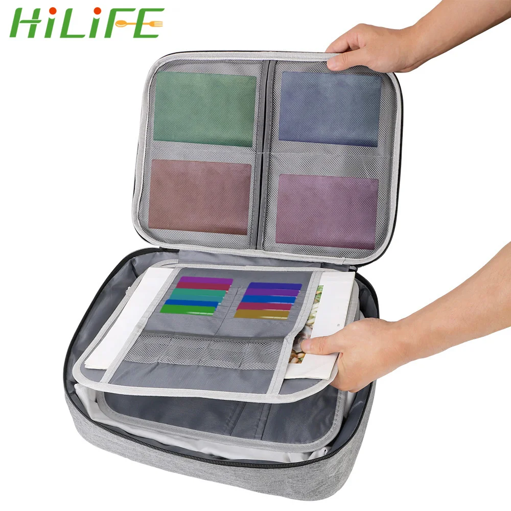 

HILIFE Large Capacity Document Tickets Storage Bag Passport Briefcase Certificate File Organizer Case with Lock For Home Travel