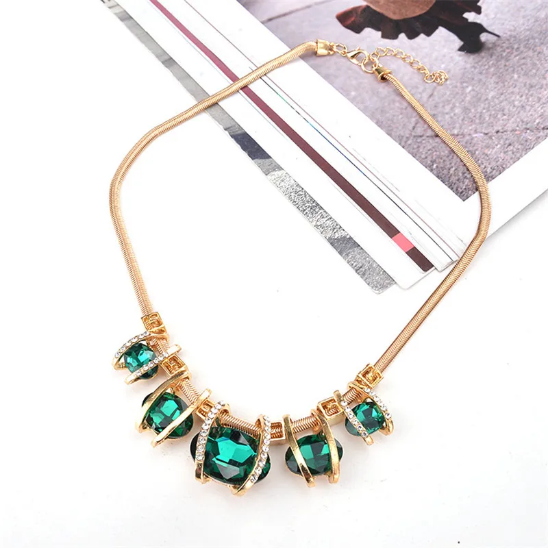 Trendy Gemstone Elegant Choker Necklace For Woman Fashion Jewelry Geometry Maxi Pendants Necklaces Wedding Accessories 2021 New |