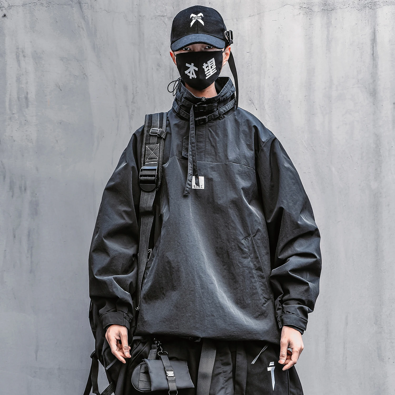 Ветровка мужская Techwear Японская уличная одежда Модный пуловер на молнии | Мужская