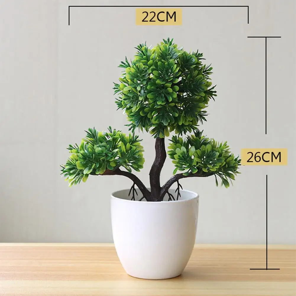 

Artificial Bonsai Simulated Plastic Guest-Greeting Pine Potted Plant for Wedding Office Desktop Garden Balcony Decor Supplies