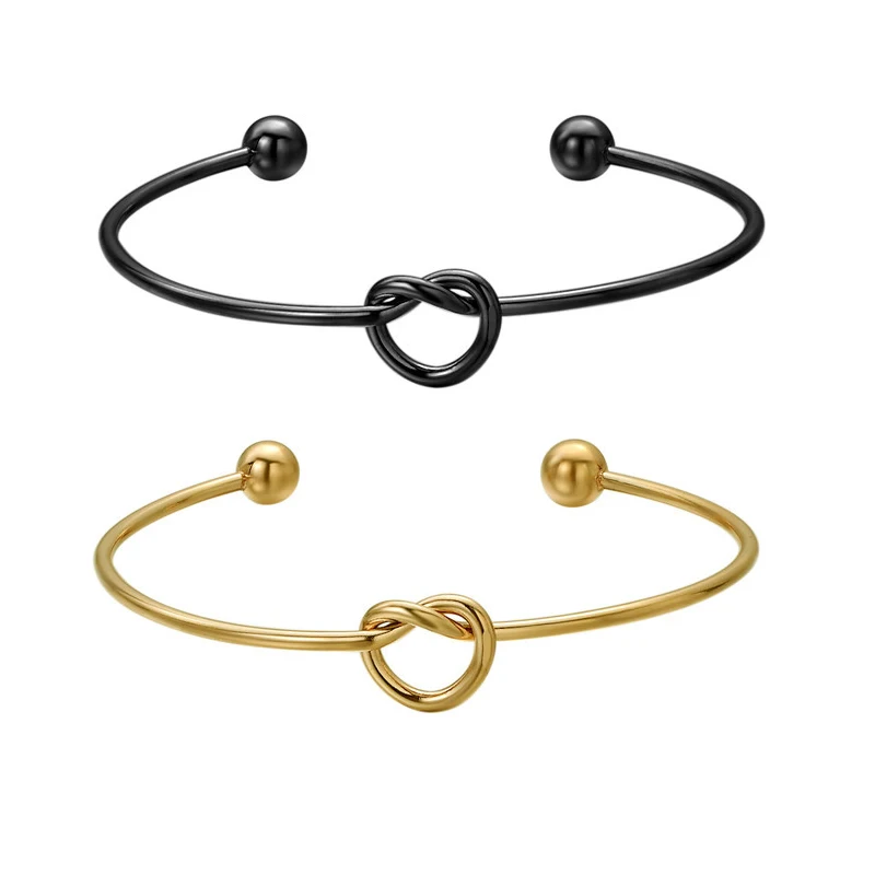 Браслеты Женские Стрейчевые из нержавеющей стали простые золотистые и черные
