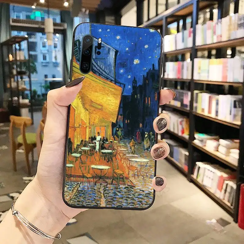 

Van Gogh Skull Tardis Phone Case Funda For Huawei P9 P10 P20 P30 Lite 2016 2017 2019 plus pro P smart