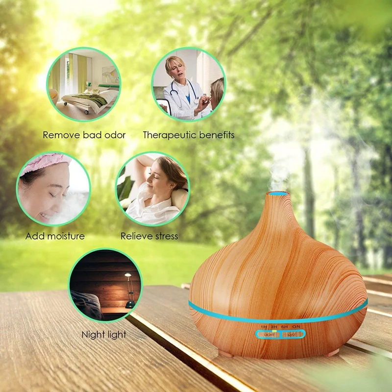 

Electric Essential Oil Diffuser Air Humidifier Aroma Diffuser Sprayer With Bedroom Color Changing Lamp With Eu Plug