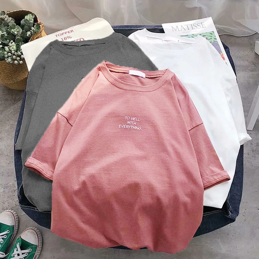 

Harajuku Unisex Cotton Tee Shirt 19 Solid Color Basic T Shirt Women Men Casual O-neck Summer Top Korean Hipster White T-shirt