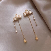 2020 new arrival metal trendy drop eearrings women dangle earrings long tassel earrings elegant pearl earrings female jewelry