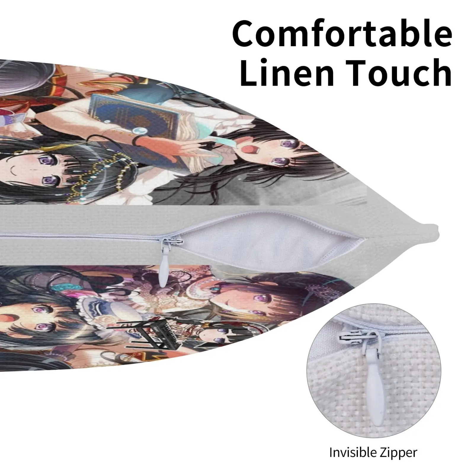 Rinko Shirokane Explosion! Pillowcase Lettering Throw Pillow Cover Cotton Flax Plush Pompom Bandori Bang Dream Girls | Дом и сад