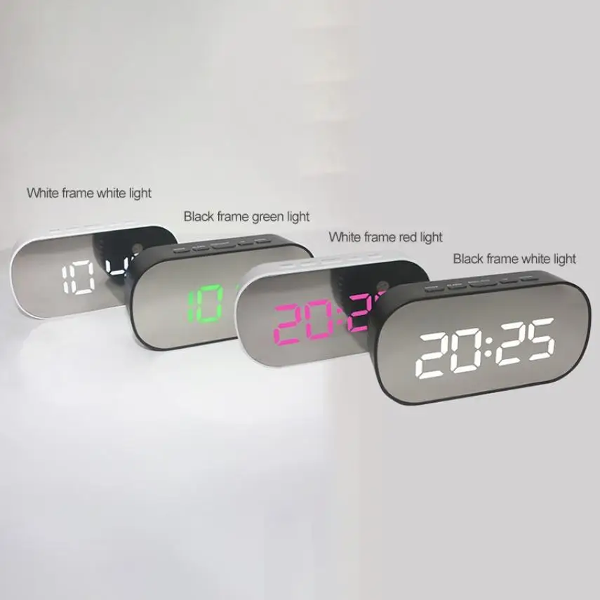 2020 новый многофункциональный светодиодный зеркальный будильник часы с кабелем