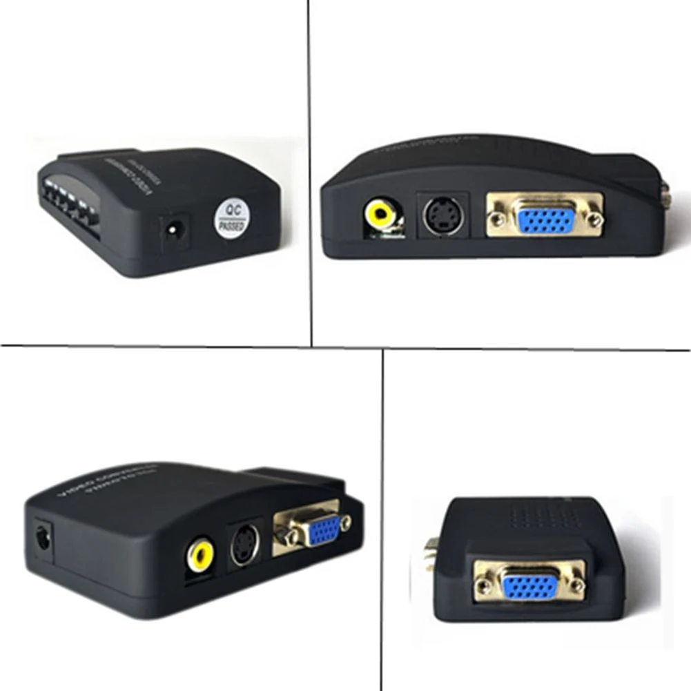 VANPOWER AV RCA Композитный S видео вход к VGA выход монитор преобразователь адаптер CCTV