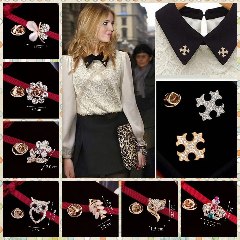2 шт./лот маленькие размеры броши для галстука булавка двух боковых рубашек