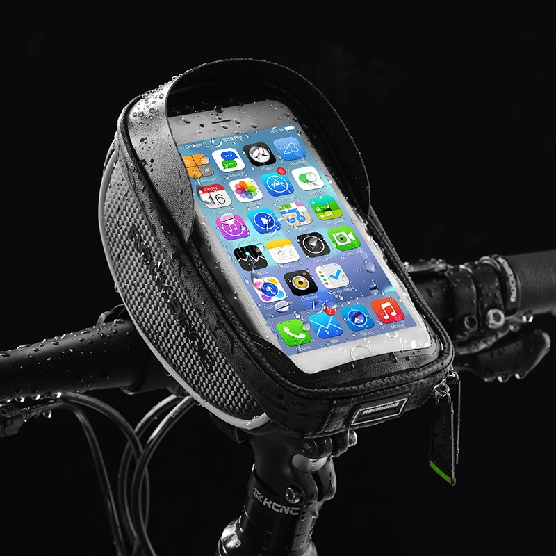 

ROCKBROS MTB Road Bike Front Bag Touch Screen Bicycle Top Tube Frame Handlebar Bag 6.0 inch Cycling Pouch Cellphone Bag