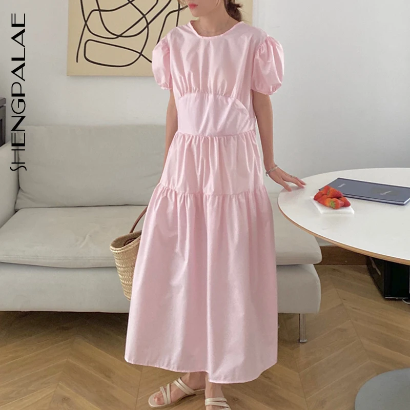 Женское винтажное платье SHENGPALAE длинное облегающее с высокой талией и рукавами